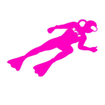diver sticker SF-1 165 x 70 / pink