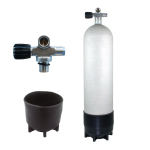 hot dipped steel cylinder Faber 12 L long 200 bar expandable valve - Rubber Knob left