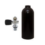 1.5 liters 232 bar aluminium cylinder black Luxfer with mono valve (Rubber Knob left)