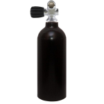 1.5 l 200 bar Aluflasche schwarz Luxfer mit Monoventil (Rubber Knob links)