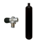 Steel cylinder 3 litres black 232 bar 100 mm diameter with Rebbi - 232 bar mono valve G 5/8