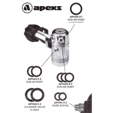 O-Ring Kit Apeks with 10 O-rings in 5 sizes