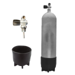 Hot Dipped steel bottle Faber 12 L long 232 bar expandable lava valve - Rubber Knob left