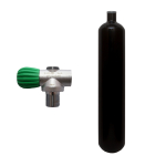 Steel cylinder 3 litres black 232 bar 100 mm diameter with Rebbi - 232bar Mono valve M26