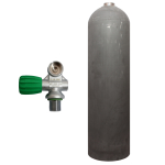 Aluminium bottle MES mono valve Nitrox M26 (Rubber Knob left) 80 cf 11,1 L nature