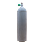 Aluminium bottle MES mono valve Nitrox M26 (Rubber Knob left) 80 cf 11,1 L nature