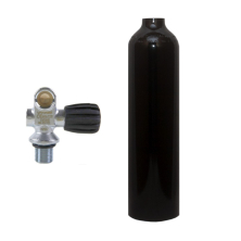 Aluflasche MES Monoventil (Rubber Knob rechts) 2 Liter schwarz