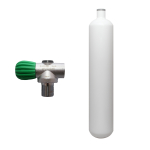 Stahlflasche 3 Liter weiss 232 bar 100 mm Durchmesser mit Rebreather Nitrox Ventil M26