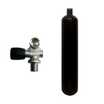 Steel cylinder 3 liters black 300 bar (100mm) mono valve...