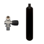 Steel cylinder 3 liters black 300 bar (100mm) mono valve...