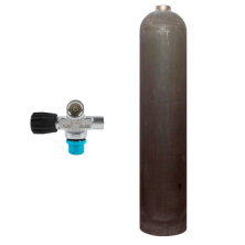 botella de aluminio de 40 cf MES natural con válvula de puente (Pomo de goma a la izquierda)