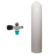 40 cf aluminium cylinder white MES with extendable valve (Rubber Knob left)