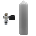 80 cf aluminium cylinder white MES with mono valve (Rubber Knob right)