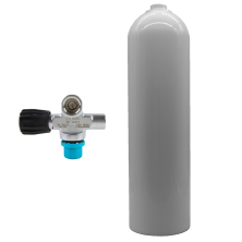 80 cf aluminium cylinder white MES with extendable valve (Rubber Knob left)