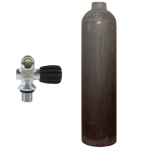 7 liters aluminium cylinder natural MES with mono valve (Rubber Knob right)