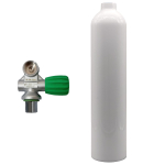 7 liters aluminium cylinder white MES with Nitrox mono valve (Rubber Knob right)