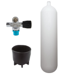 12 l convex 232 bar steel cylinder white ECS with extendable valve (rubber knob right)