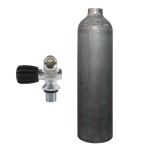 3 liters aluminium cylinder natural MES with mono valve (Rubber Knob left)
