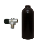 1.5 liters aluminium cylinder black Luxfer with rebreather valve