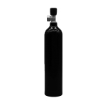 2 liters aluminium cylinder black MES with mono valve (Rubber Knob on top)