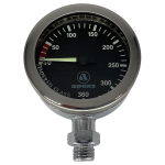 Apeks TEK gauge with HP hose (rubber) SPG 52 - 360 bar Display/ black / chromed, polished