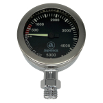Apeks TEK gauge IMPERIAL with HP hose (rubber) SPG 52 - Display/ black / chromed, polished