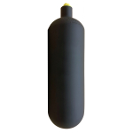 1 liter 2000 bar steel cylinder black ECS M18*1.5 without valve