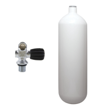 5 l convex 232 bar steel cylinder white ECS with mono valve (rubber knob right)