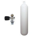 7 l convex 232 bar steel cylinder white ECS with mono valve (rubber knob left)