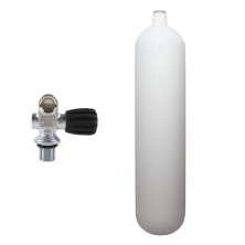 7 l convex 232 bar steel cylinder white ECS with mono valve (rubber knob right)