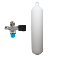 7 l convex 232 bar steel cylinder white ECS with extendable valve (rubber knob right)