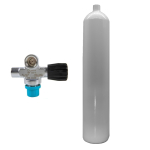 8.5 l concave 232 bar steel cylinder white ECS with extendable valve (rubber knob right)