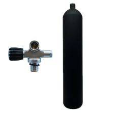 8.5 l concave 232 bar steel cylinder black ECS with Polaris extendable valve (rubber knob left)