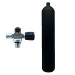 8.5 l concave 232 bar steel cylinder black ECS with Polaris extendable valve (rubber knob right)