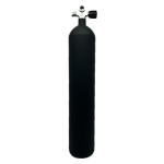 8.5 l konkav 232 bar Stahlflasche schwarz ECS mit Brückenventil (Rubber Knob rechts)