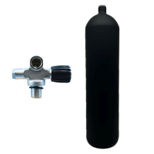 12 l concave 232 bar steel cylinder black ECS with Polaris extendable valve (rubber knob right)