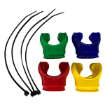 Apeks mouthpiece set of 4 mouthpieces red blue yellow...