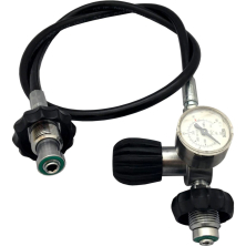 decanting hose UE2 / 1 m 232 and 300 bar with small pressure gauge