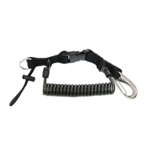 Coil Lynard Spiral cable with stainless steel cord and stainless steel carabiner