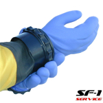 Montaje del sistema de guantes de buceo en seco (lado del brazo y del guante)