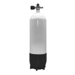 Stahlflasche, Ventil rechts erweiterbar (Rubber Knob links) 232 bar 10 Liter konvex