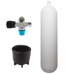 Stahlflasche, Ventil rechts erweiterbar (Rubber Knob links) 232 bar 12 Liter konvex
