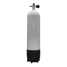 Stahlflasche, Ventil links erweiterbar (Rubber Knob rechts) 232 bar 12 Liter konvex