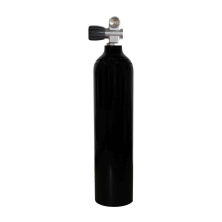 Alu cylinder MES Monoventil (Rubber Knob left) 2 Liter black