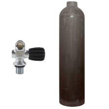 Aluminium bottle, MES, Monoventil (Rubber Knob right) 7 litres natural