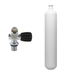 Steel cylinder, monovalve (Rubber Knob right) 232 bar 3 litres convex white