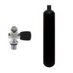 3 l convex 232 bar steel cylinder black ECS with mono valve (rubber knob right)