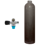 Aluflasche MES Monoventil erweiterbar (Rubber Knob rechts) 7 Liter natur