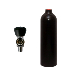 0.85 liters 232 bar aluminium cylinder black Luxfer with mono valve (Rubber Knob on top)